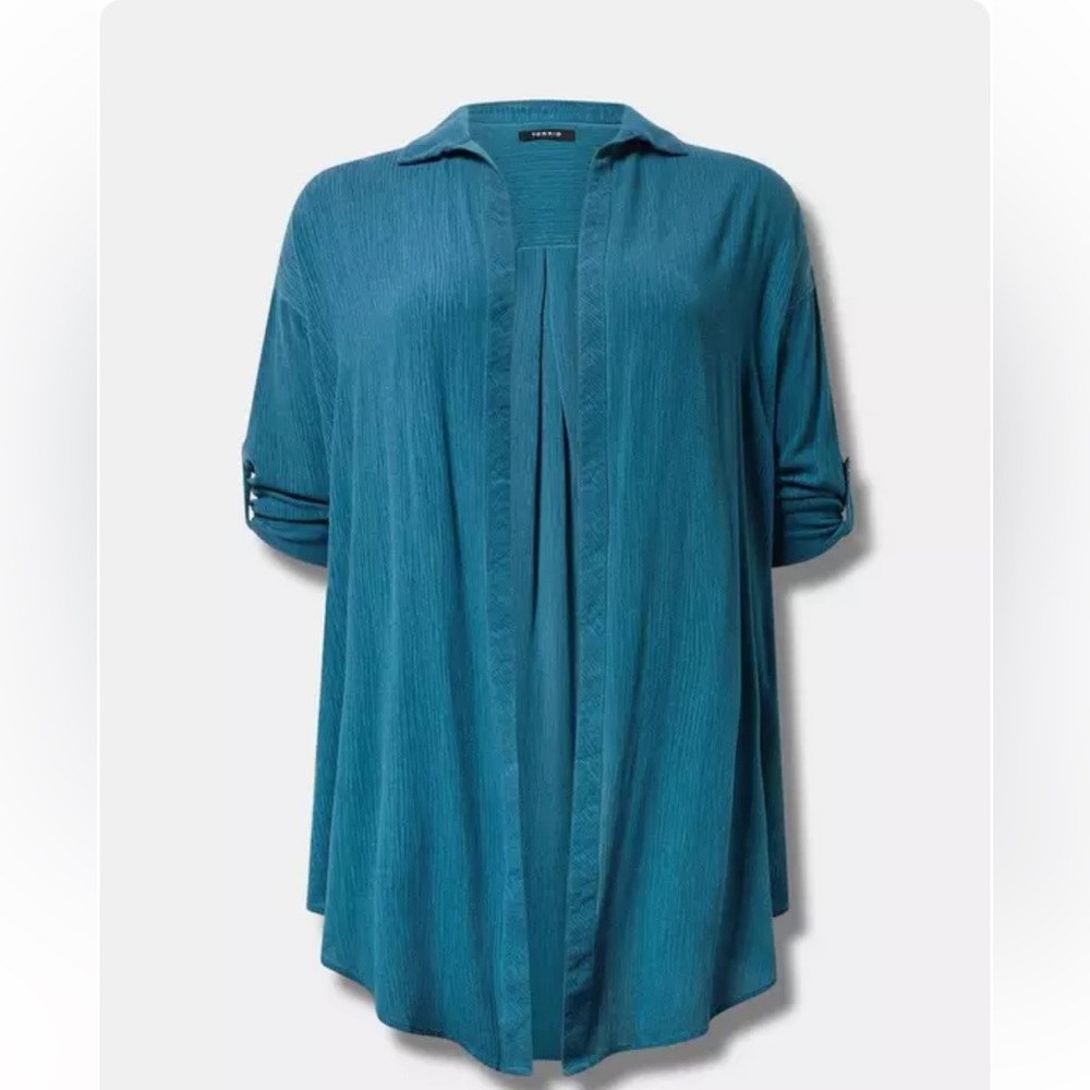 Torrid Teal Open-Front Tunic - Picture 3 of 5